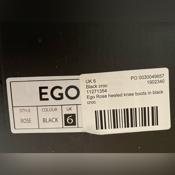 ASOS-EGO vegan leather croc high heel boots - Size 7.5✨🖤 - Picture 4 of 4